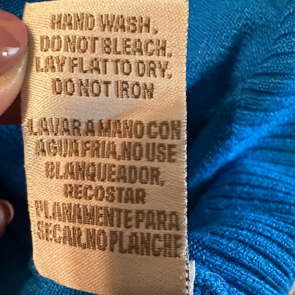 Vila Sweater Women M Blue Cardigan Ruffle Rhinestone Full Zip(j10) - Picture 4 of 12